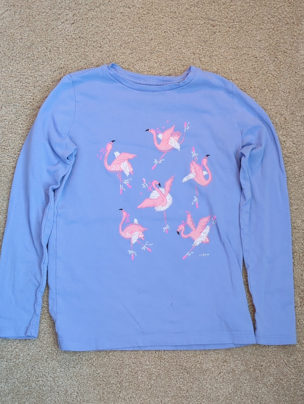 Crewcuts Light Blue Long-Sleeve Tee with Pink Flamingo Prints